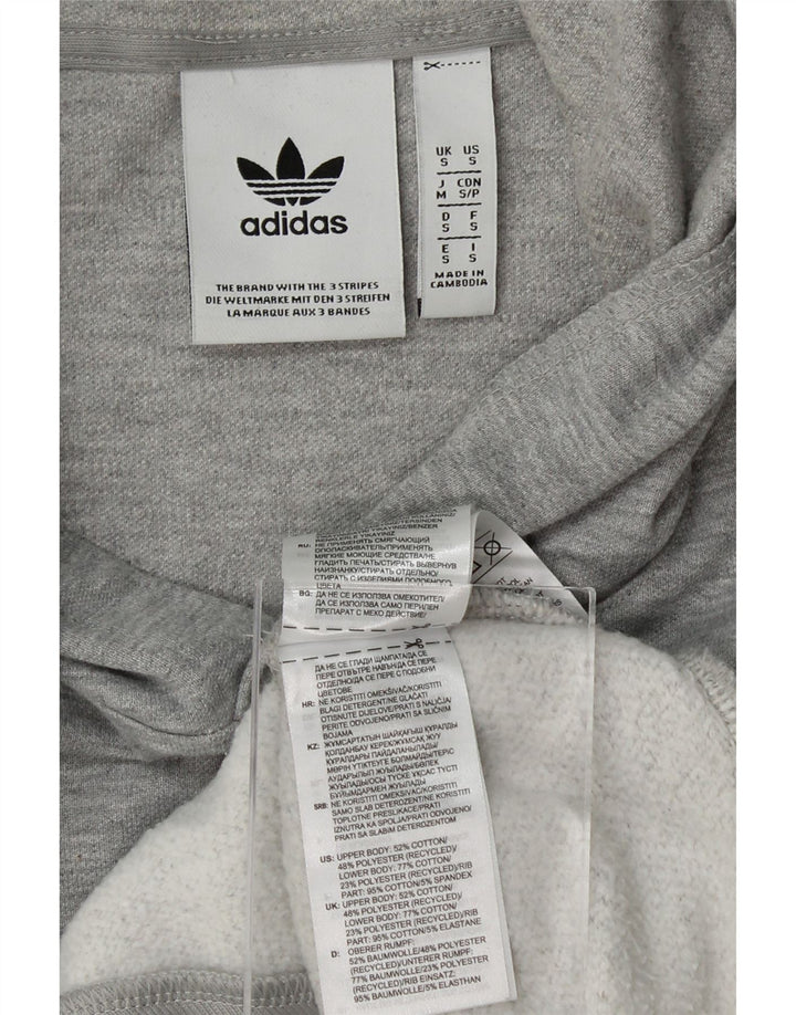 ADIDAS Mens Hoodie Jumper Small Grey Cotton Vintage Adidas and Second-Hand Adidas from Messina Hembry 