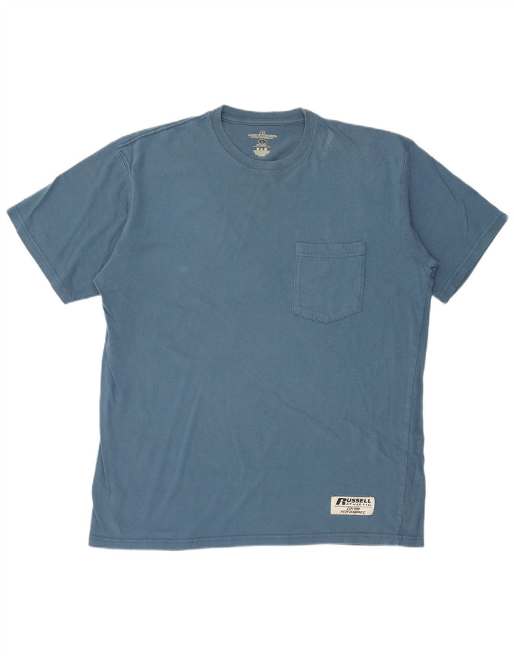Russell Athletic Ανδρικό T-Shirt Top μεγάλο μπλε βαμβακερό