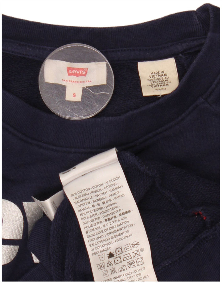 Γυναικείο γραφικό υπερμεγέθη φούτερ Levi's Jumper UK 10 Small Navy Blue