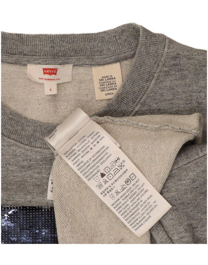 Γυναικεία φούτερ Levi's Crop Oversized Jumper UK 10 Small Grey Cotton