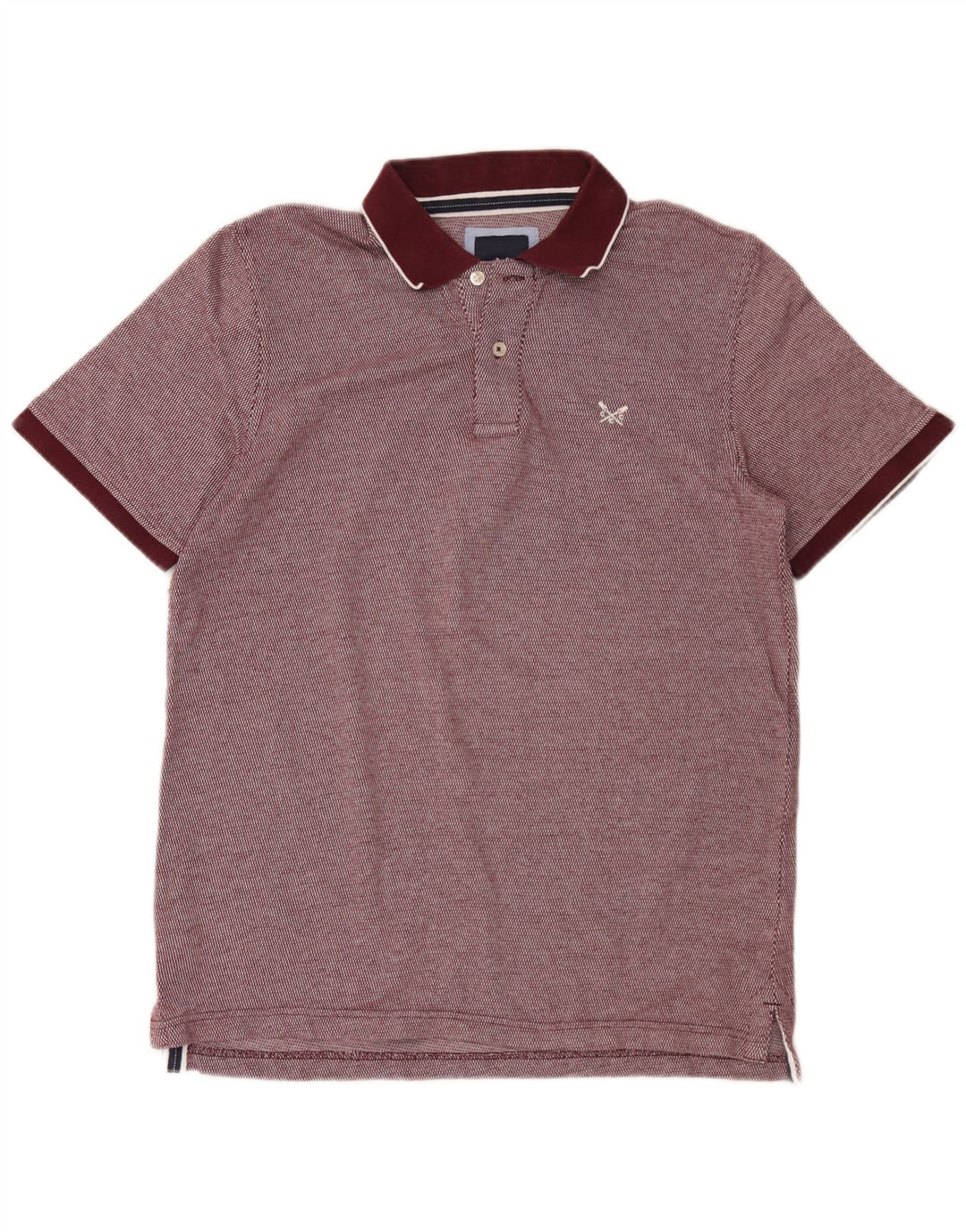 Crew Clothing Ανδρικό πουκάμισο πόλο από μεσαίο βαμβακερό μπορντό