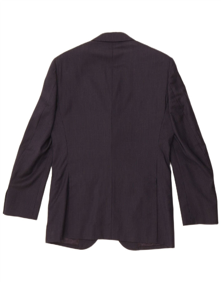 Boggi Ανδρικό μπουφάν σακάκι με 3 κουμπιά IT 46 Small Navy Blue Pinstripe Wool