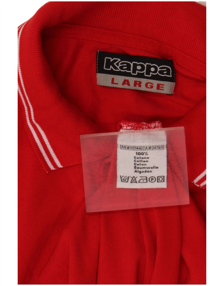 Ανδρικό μπλουζάκι πόλο Kappa μεγάλο κόκκινο βαμβακερό