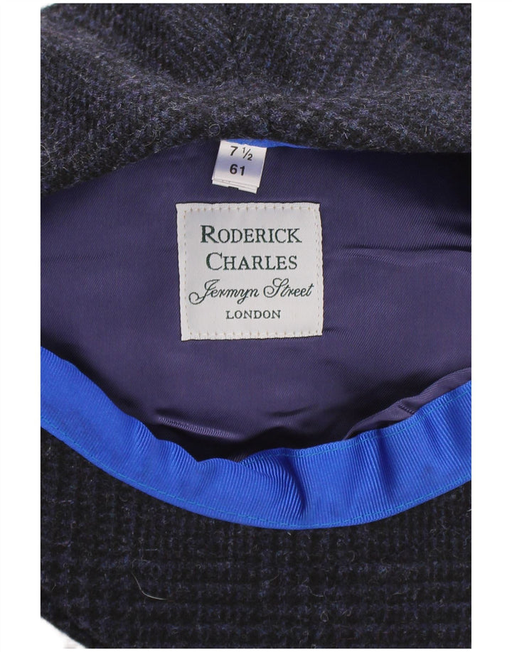 Roderick Charles Ανδρικό Flat Cap XL Navy Blue Check Wool Classic