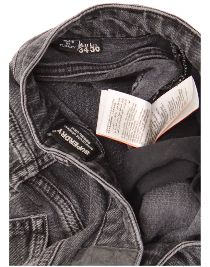 Superdry Ανδρικό Cropped Jeans W34 L24 Μαύρο βαμβακερό