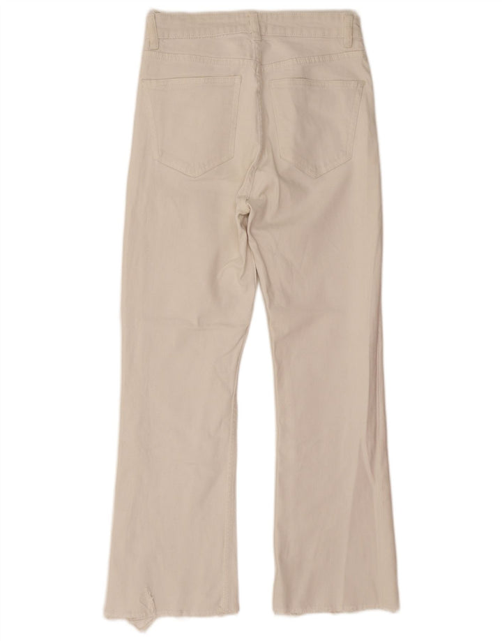 Zara Γυναικείο τζιν μποτάκι EU 38 Small W28 L26 από λευκό βαμβακερό
