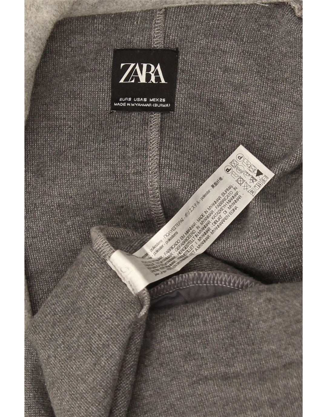Zara Γυναικείο Πανωφόρι UK 10 Small Grey Polyester