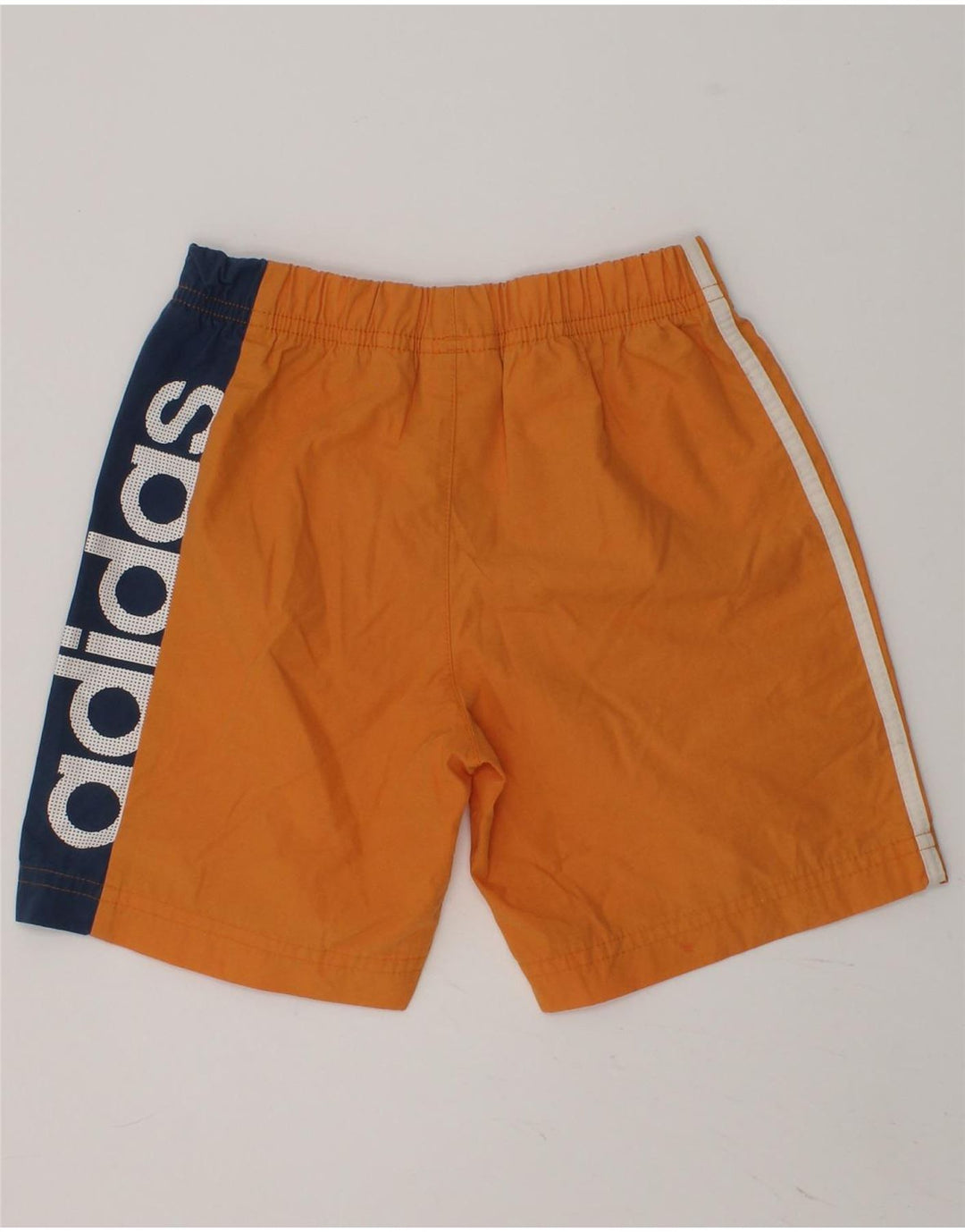 ADIDAS Boys Graphic Sport Shorts 2-3 Years Orange Colourblock Polyester | Vintage Adidas | Thrift | Second-Hand Adidas | Used Clothing | Messina Hembry 