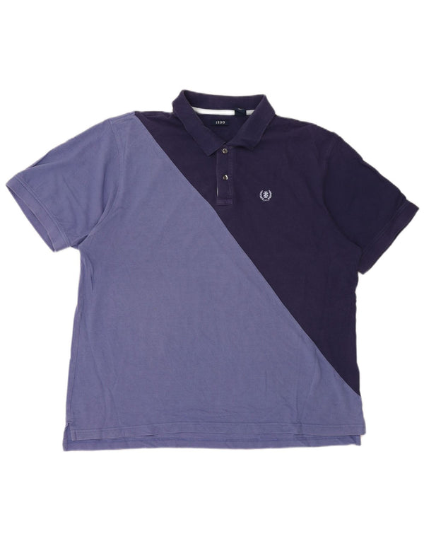 Ανδρικό μπλουζάκι πόλο Izod 2XL Navy Blue Colorblock Βαμβακερό