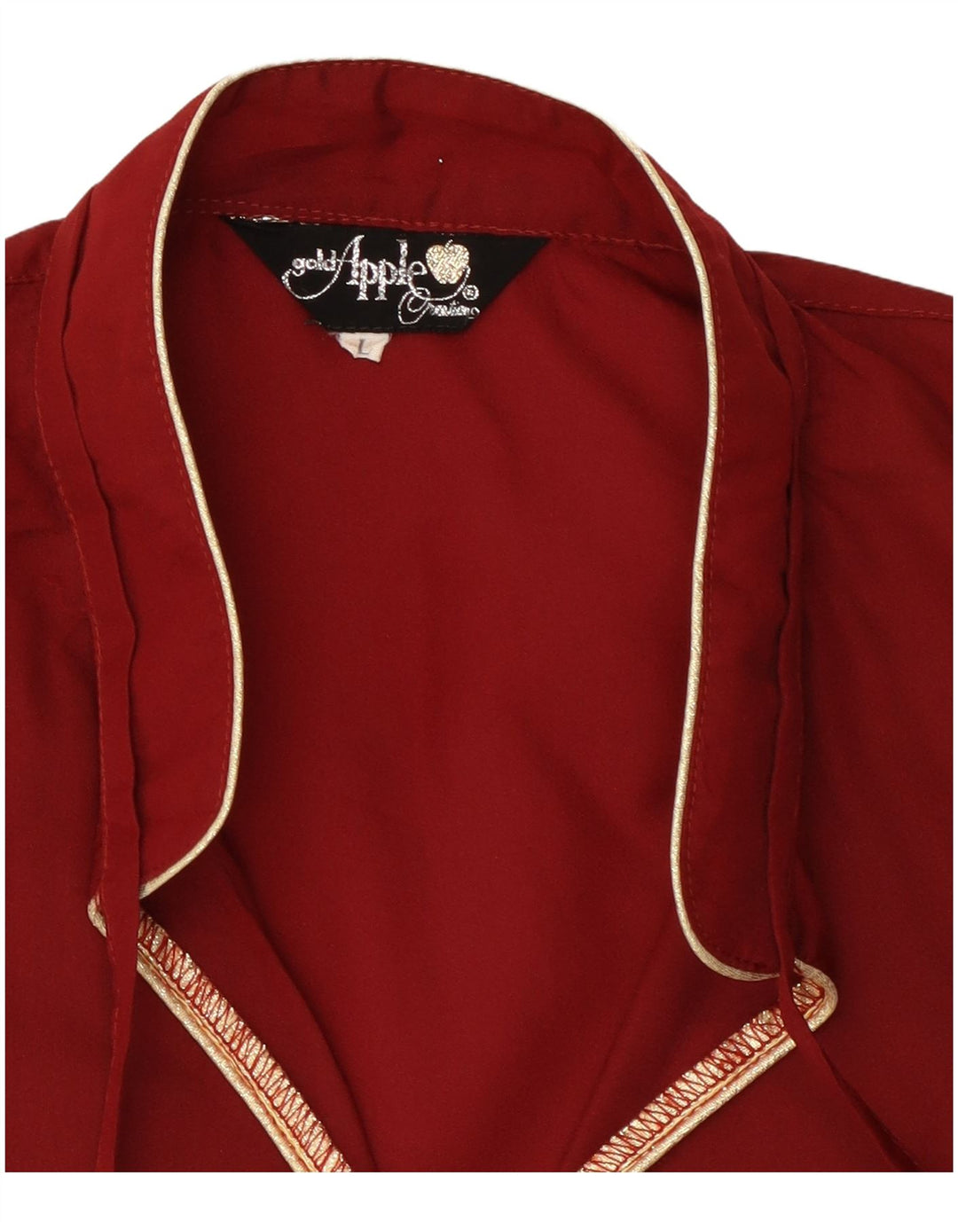 Vintage γυναικεία μακρυμάνικη μπλούζα τοπ UK 16 Large μπορντό πολυεστέρας