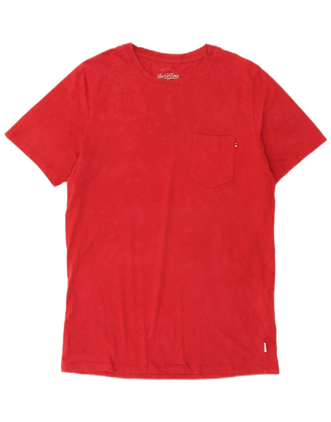 Ανδρικό μπλουζάκι Jack & Jones με λεπτή εφαρμογή, μεσαίο κόκκινο βαμβακερό