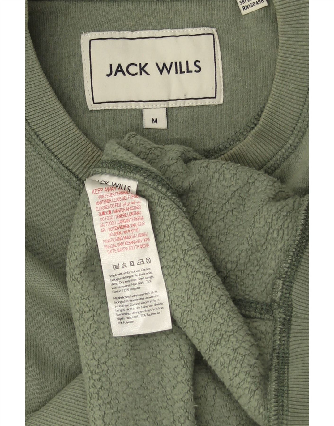 JACK WILLS Ανδρικό Φούτερ Jumper Μεσαίο Χακί Βαμβακερό