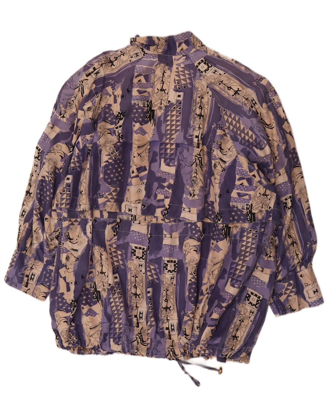 VINTAGE Womens Abstract Pattern Utility Jacket UK 24 4XL Purple