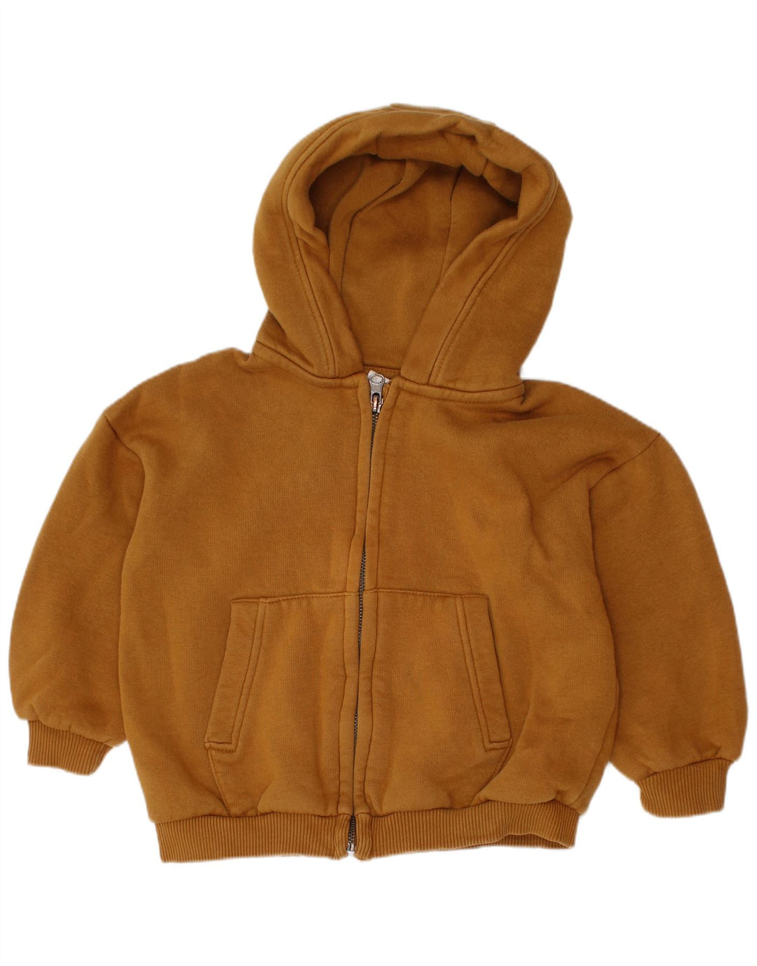 Πουλόβερ ZARA Boys Zip Hoodie 3-4 ετών Καφέ Βαμβακερό