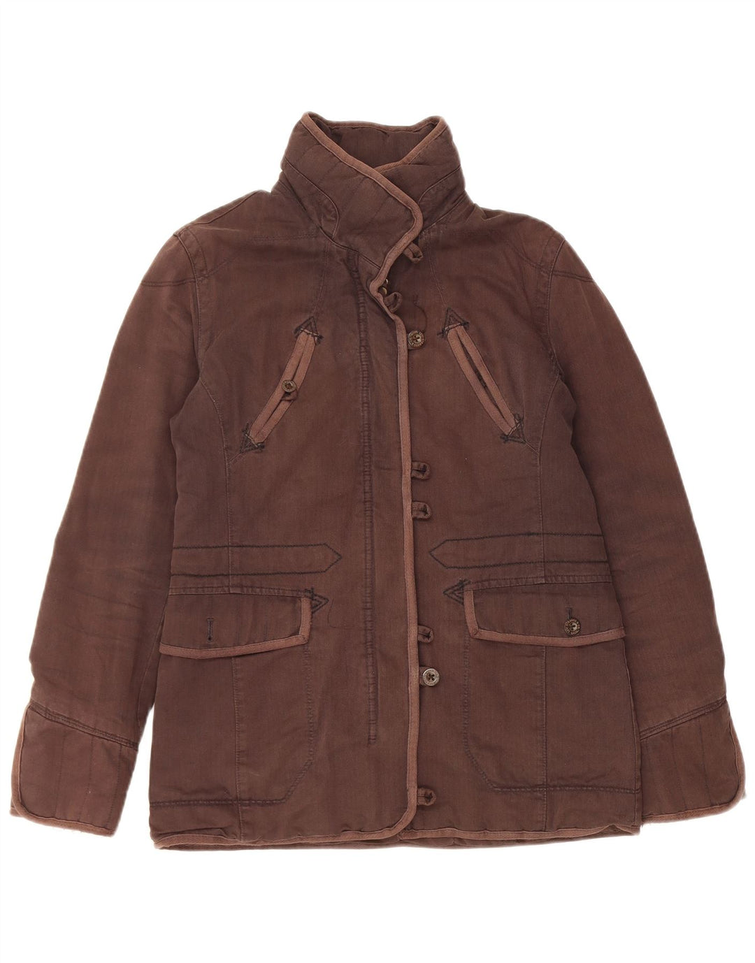 Γυναικείο τζάκετ Levi's Windbreaker UK 10 Small Brown Ψαροκόκκαλο