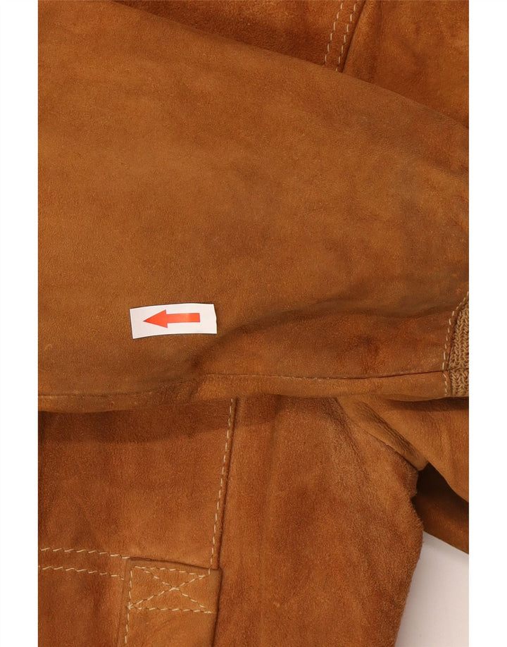 Vintage Ανδρικό Suede Bomber Jacket IT 48 Medium Brown