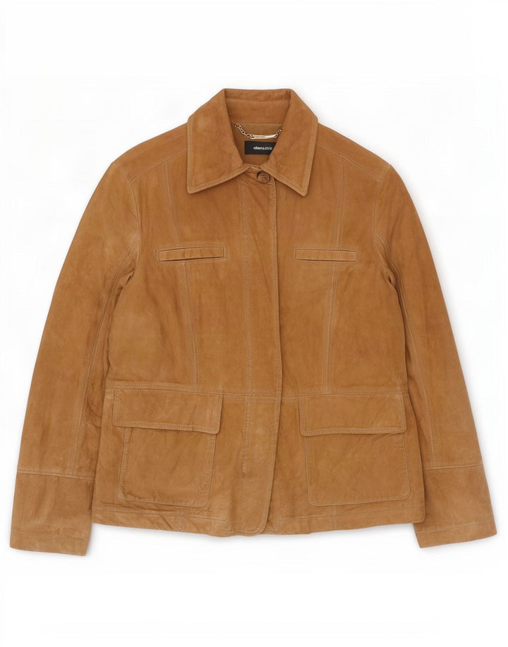 ELANA MIRO Γυναικείο Suede Jacket UK 16 Large Beige Leather