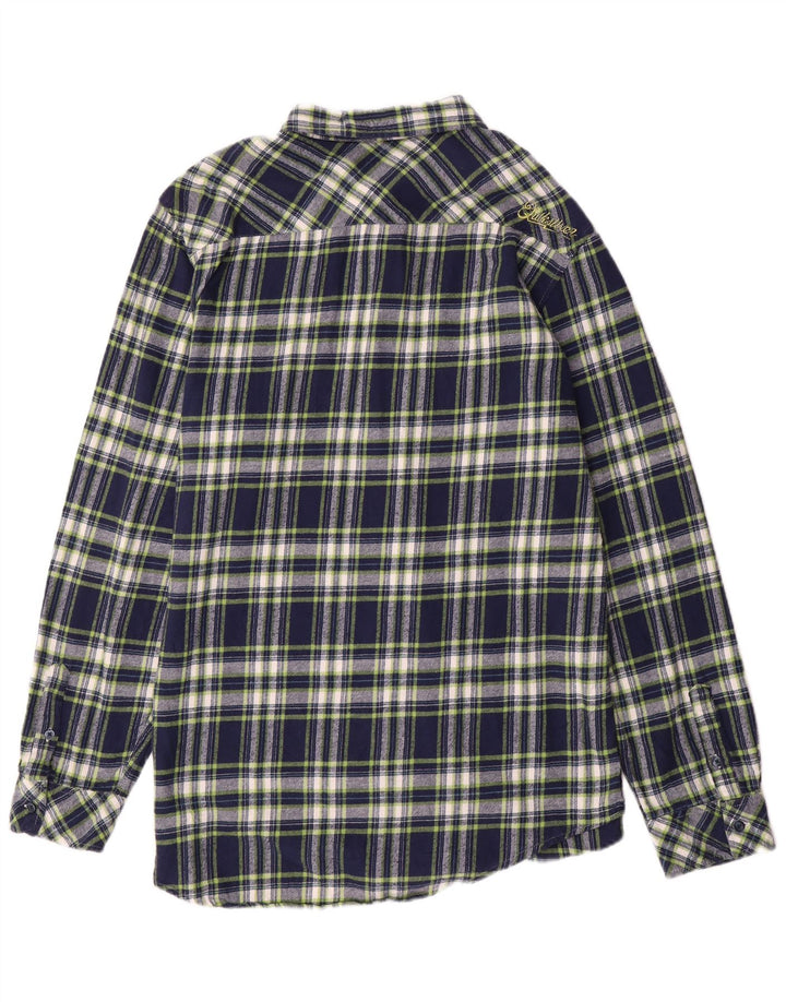 Ανδρικό φανελένιο πουκάμισο QUIKSILVER XL Μπλε μπλέ βαμβακερό