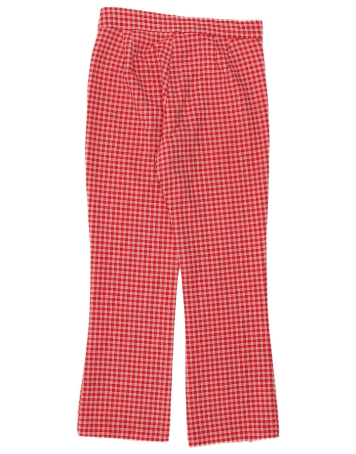 Zara Γυναικείο Cropped Παντελόνι Medium W28 L25 Red Gingham