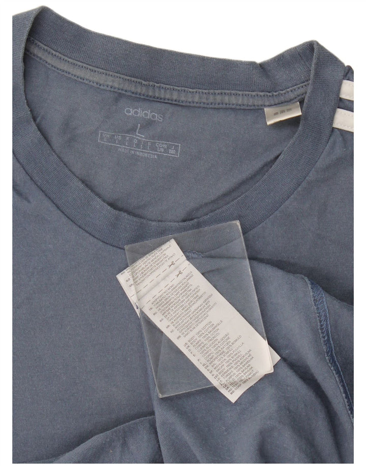 Ανδρικό T-Shirt Adidas Top μεγάλο μπλε βαμβακερό