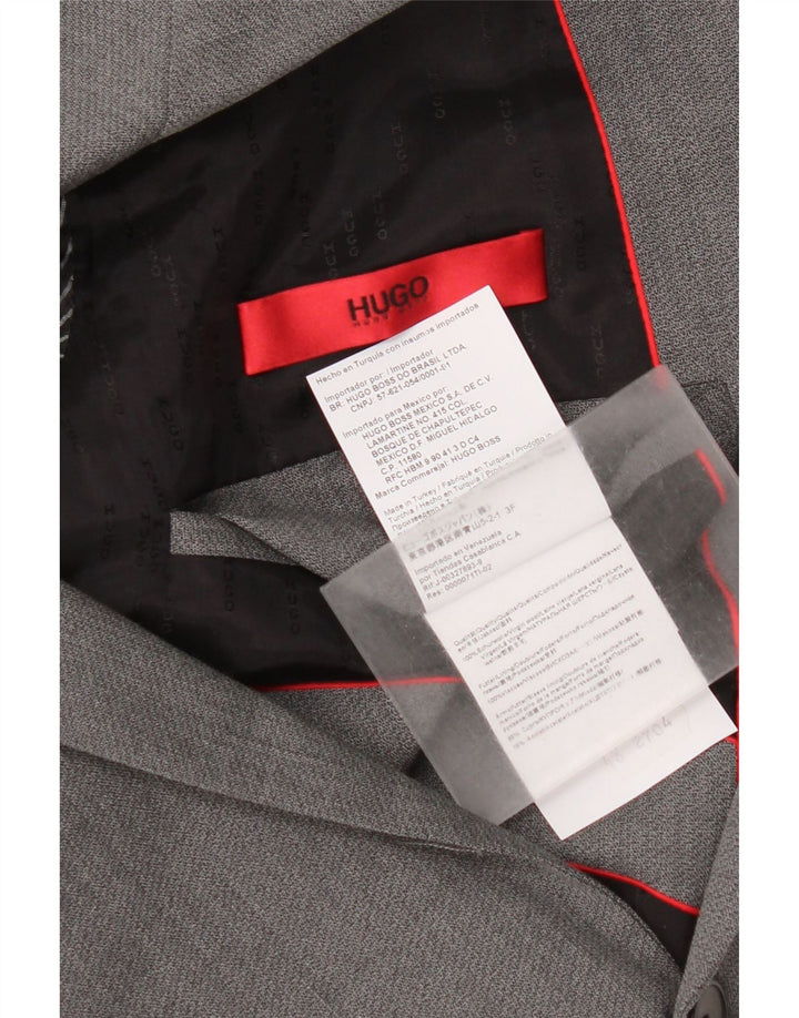 Ανδρικό σακάκι σακάκι Hugo Boss με 2 κουμπιά EU 48, παρθένο μαλλί μεσαίου γκρι