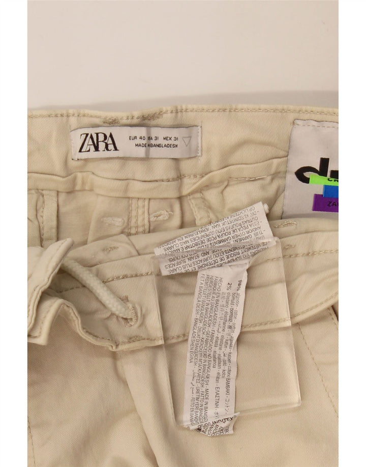 ZARA Ανδρικό ίσιο παντελόνι Cargo EU 40 Medium W31 L27 Μπεζ βαμβακερό