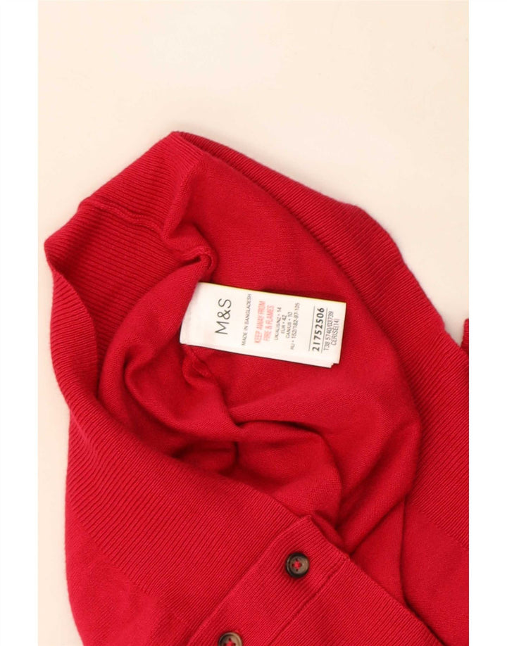 Marks & Spencer Γυναικείο πουλόβερ ζακέτα UK 14 μεγάλη κόκκινη βισκόζη