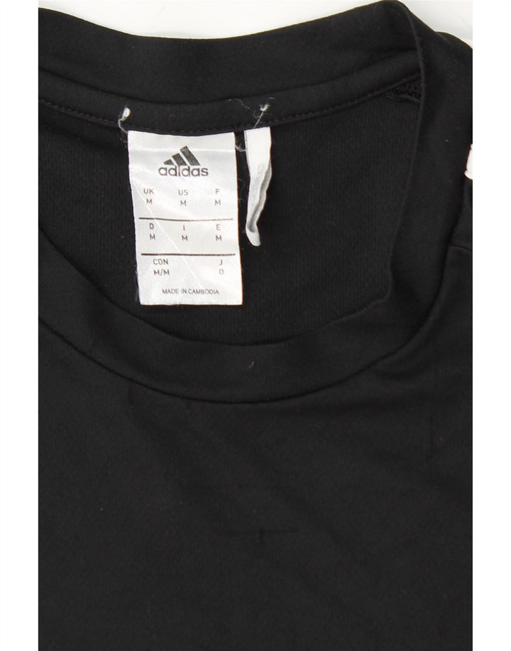 ADIDAS Womens Climalite T-Shirt Top UK 14 Medium Black Polyester
