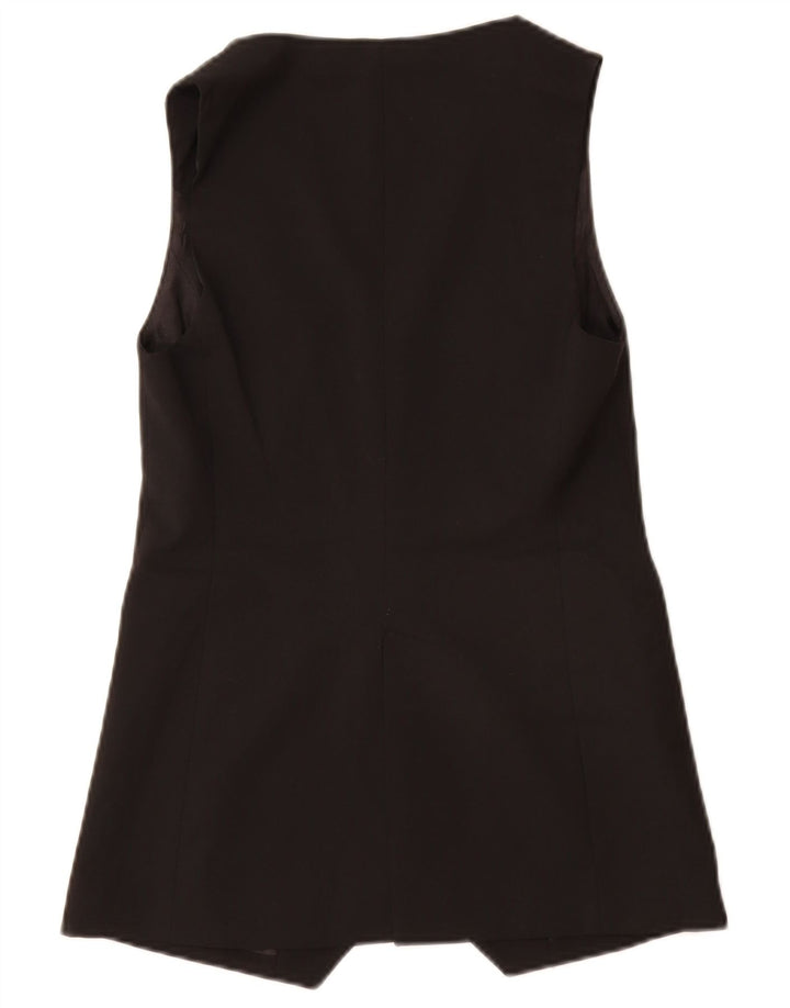 Massimo Dutti Γυναικείο ανοιχτό αμάνικο σακάκι UK 6 XS μαύρο πολυεστέρα