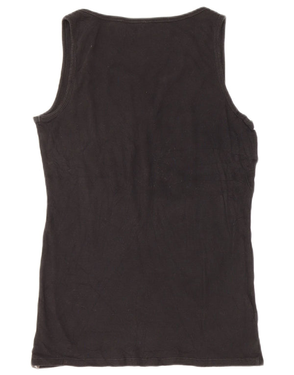 Eddie Bauer Womens Vest Top UK 12 Medium Black Cotton