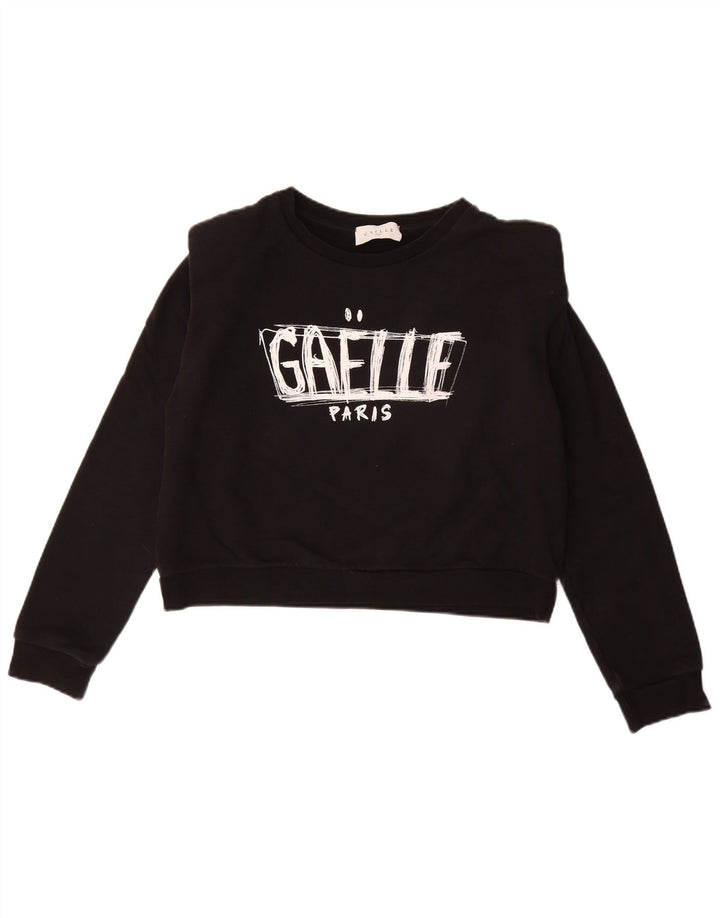Γυναικεία φούτερ Gaelle Crop Graphic Jumper UK 14 Large Black