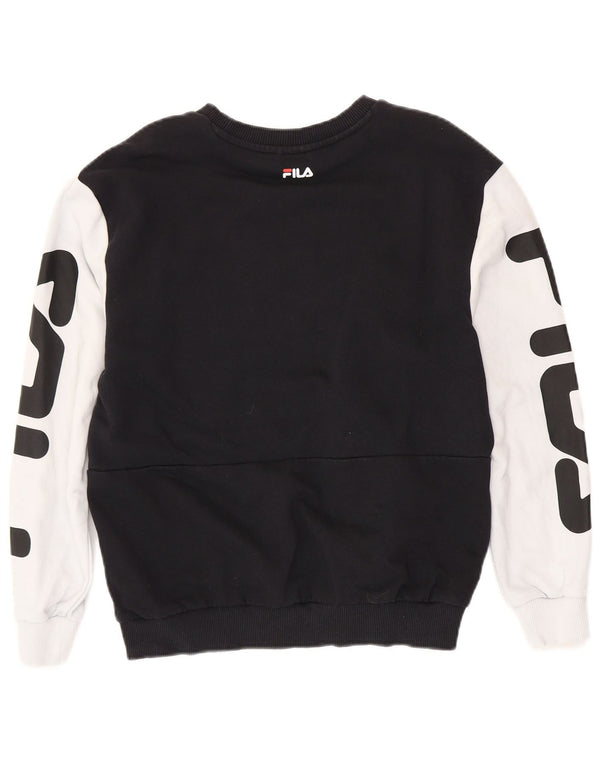 Γυναικείο γραφικό φούτερ FILA Jumper UK 14 Medium Black Colourblock