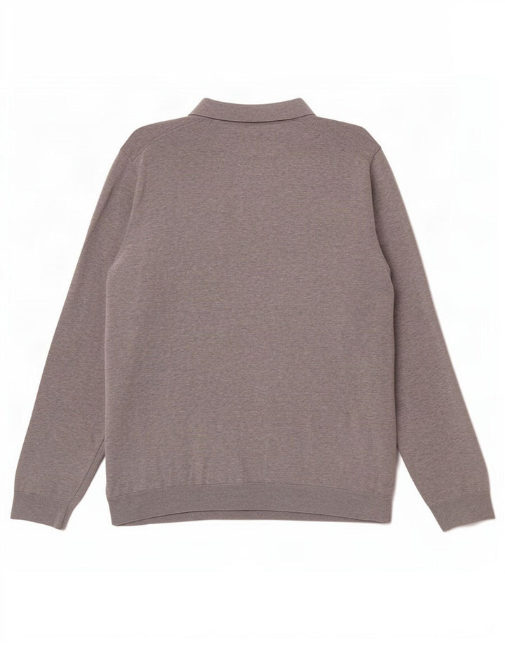 Marks & Spencer Ανδρικό πουλόβερ Polo Neck Jumper 2XL Γκρι βαμβακερό