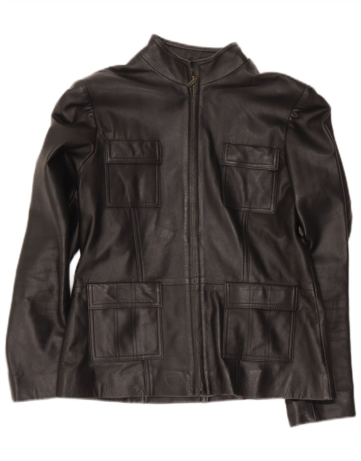 Helium Γυναικείο Military Leather Jacket UK 14 Medium Black