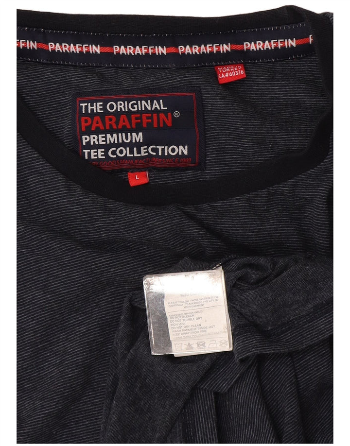 Superdry Ανδρικό T-Shirt Top Large Navy Blue Pinstripe Polyester