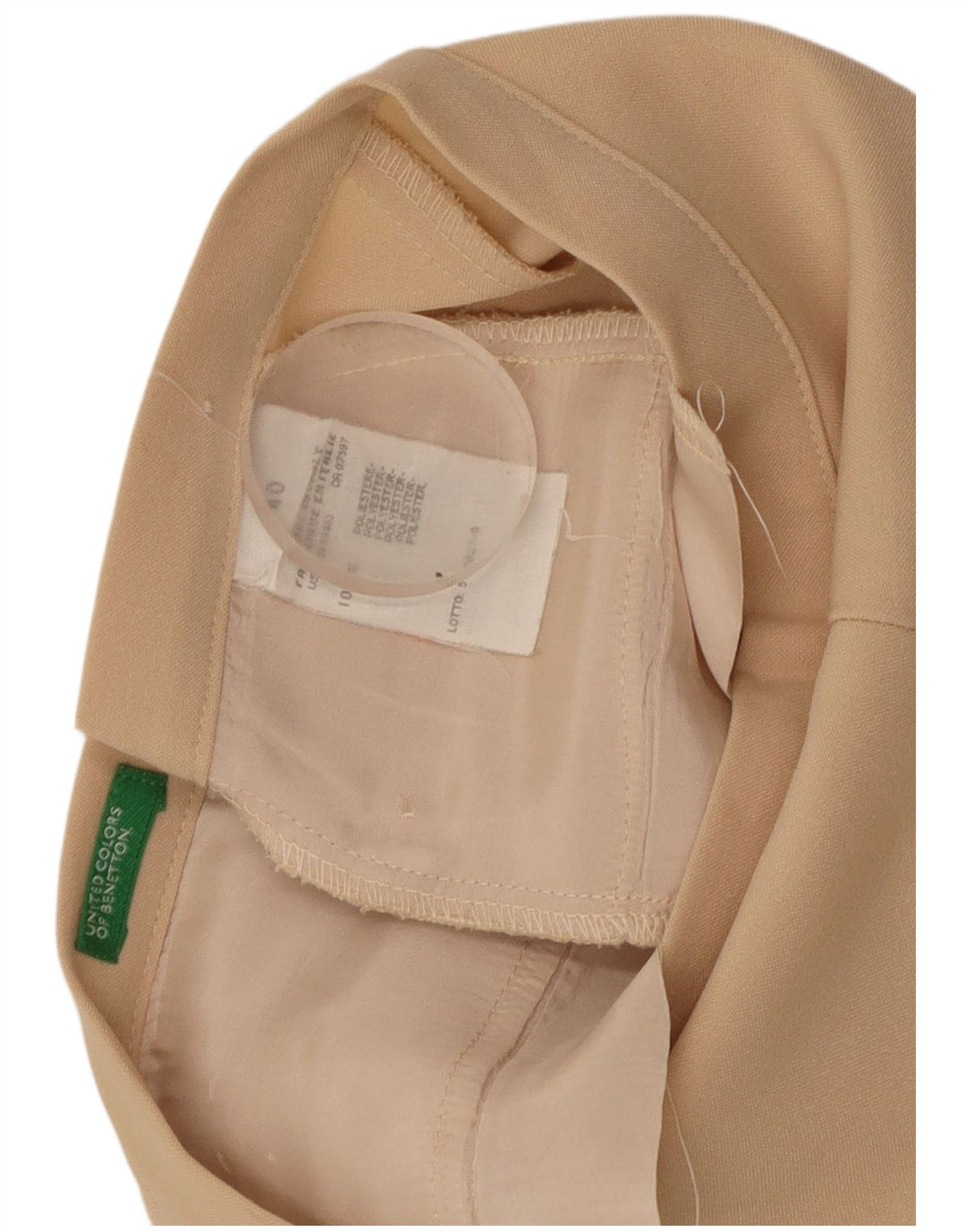 BENETTON Γυναικείο ίσιο casual παντελόνι IT 40 Small W26 L30 Beige