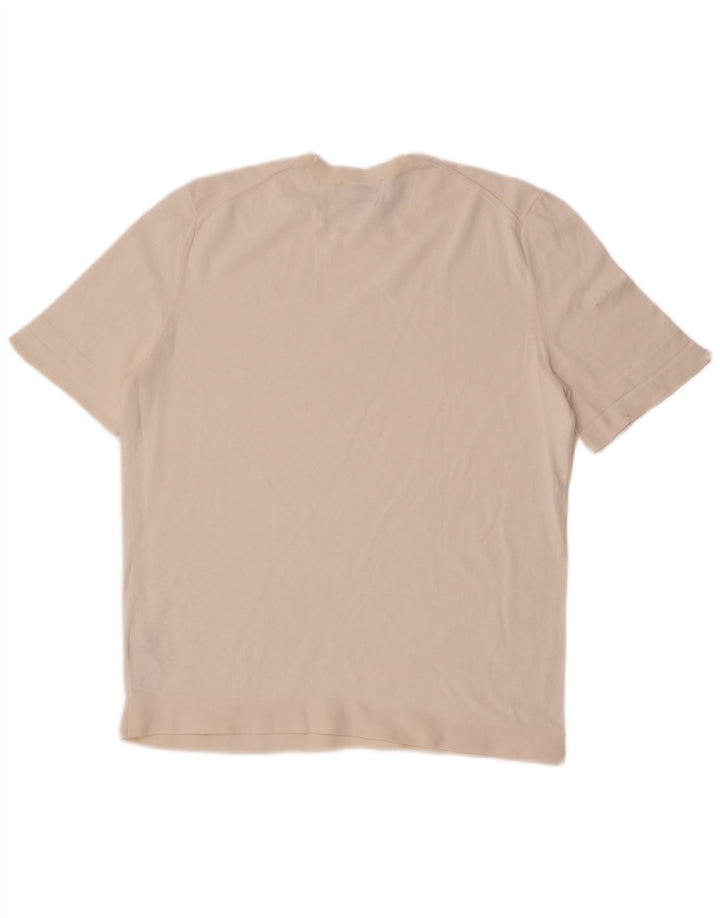 Cos Γυναικείο T-Shirt κανονικό μπλουζάκι UK 14 μεσαίο λευκό βαμβακερό