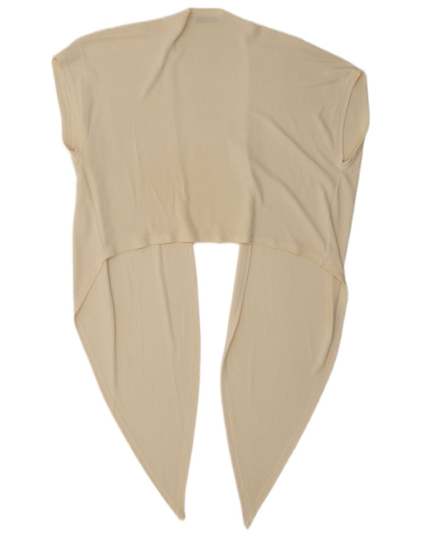 Vintage γυναικείο αμάνικο μπολερό τοπ UK 16 Large Off White