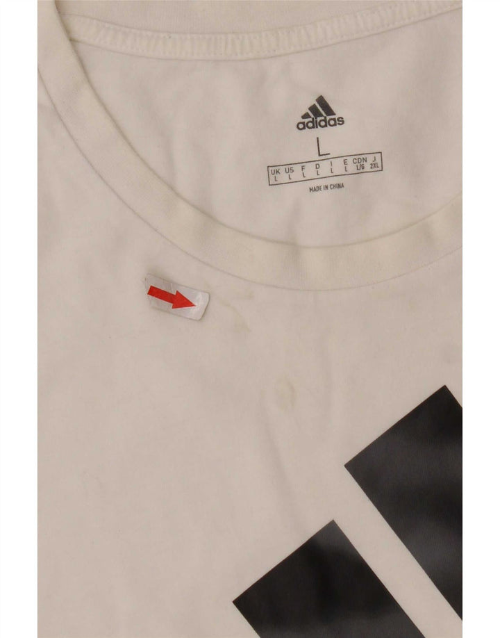 Ανδρικό γραφικό T-Shirt Adidas Top Large Λευκό