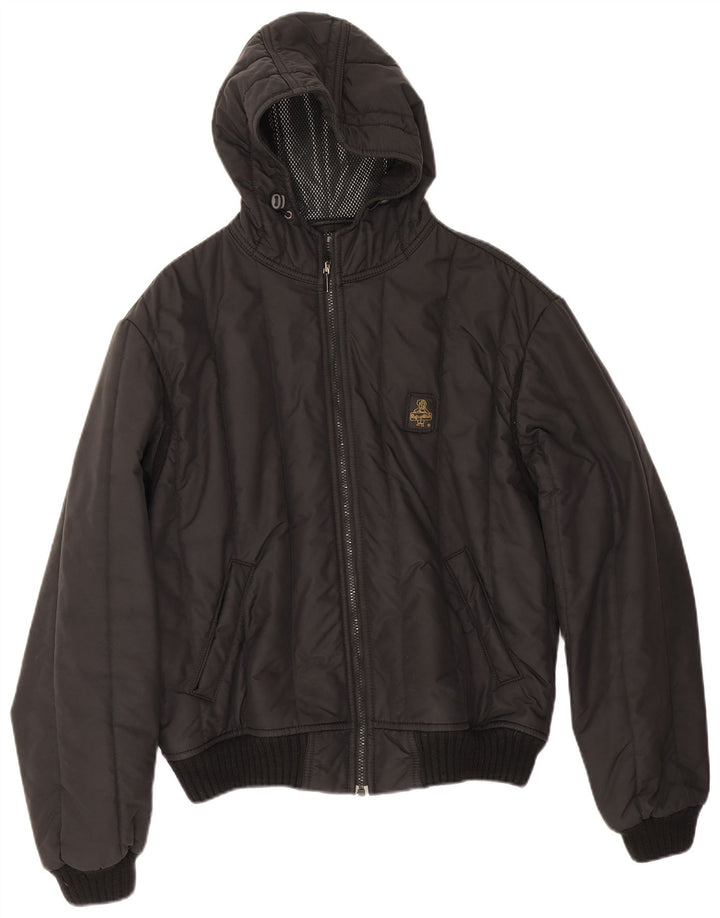 Ανδρικό μπουφάν βροχής με κουκούλα Refrigiwear UK 38 Medium Black Nylon