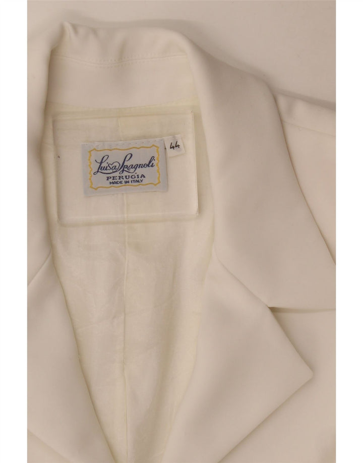 Luisa Spagnoli Γυναικείο σακάκι με φερμουάρ IT 44 Medium White Acetate