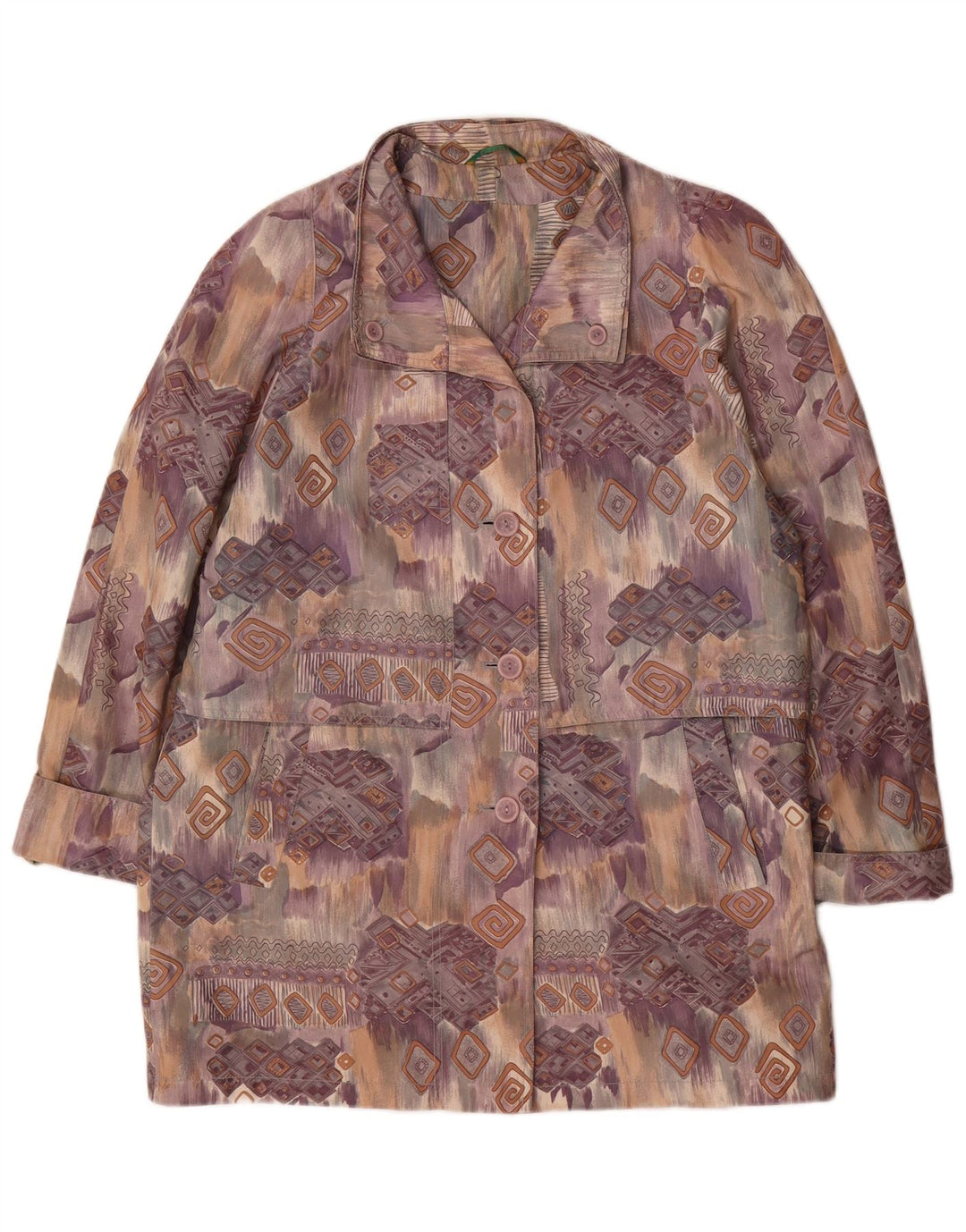 CANDA Womens Windbreaker Coat UK 16 Large  Multicoloured Geometric