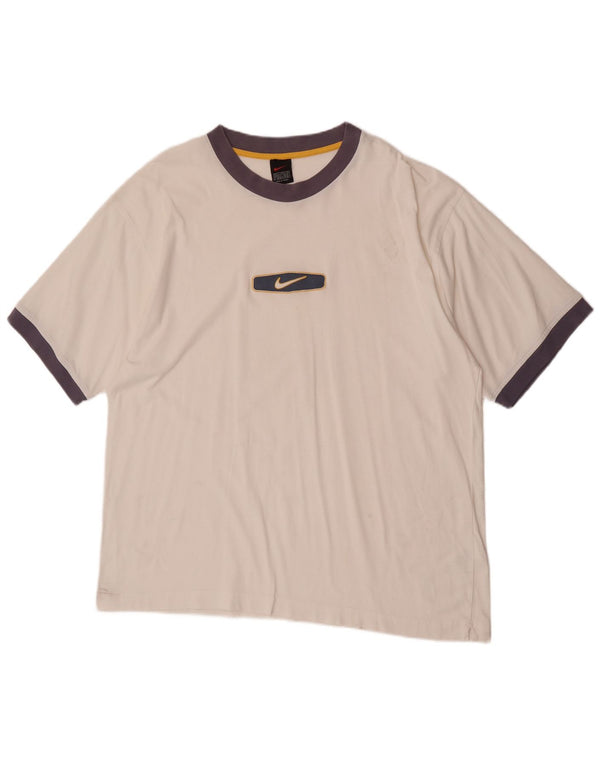 Ανδρικό γραφικό μπλουζάκι Nike Top UK 45/47 XL Λευκό βαμβακερό μπλοκ