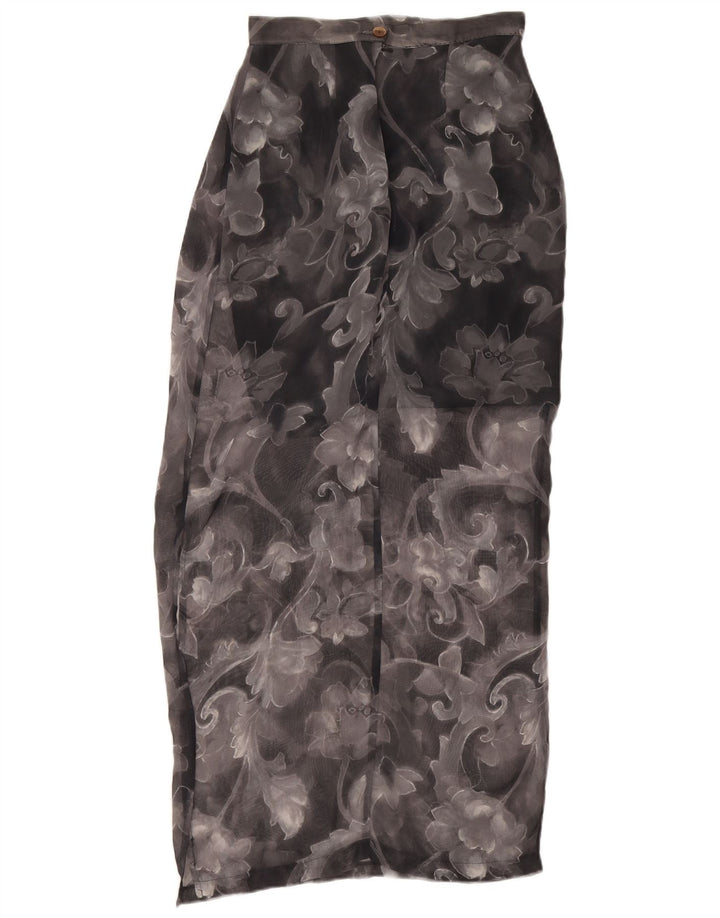 Vintage Γυναικεία Midi Φούστα W26 Small Black Floral