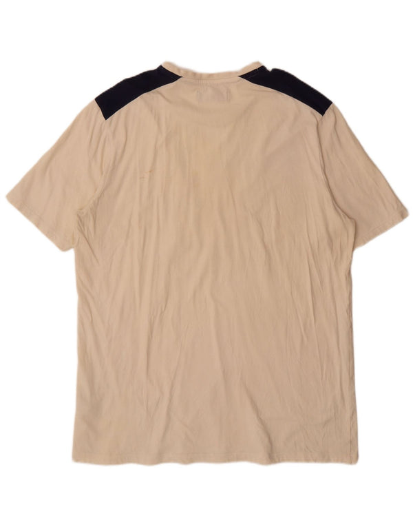 Ανδρικό γραφικό T-Shirt Fila Top 2XL Beige Colourblock Βαμβακερό