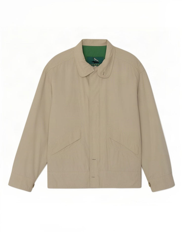 Vintage Ανδρικό Bomber Jacket UK 38 Medium Beige Βαμβακερό