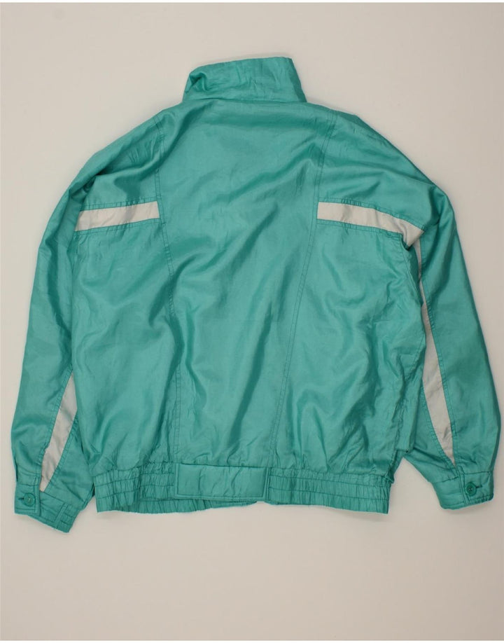VINTAGE Mens Bomber Jacket UK 42 XL Turquoise Polyester Vintage Vintage and Second-Hand Vintage from Messina Hembry 