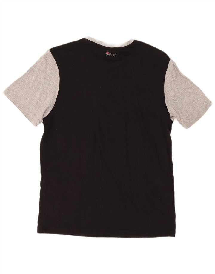 Ανδρικό γραφικό μπλουζάκι FILA Top Small Grey Colourblock Βαμβακερό