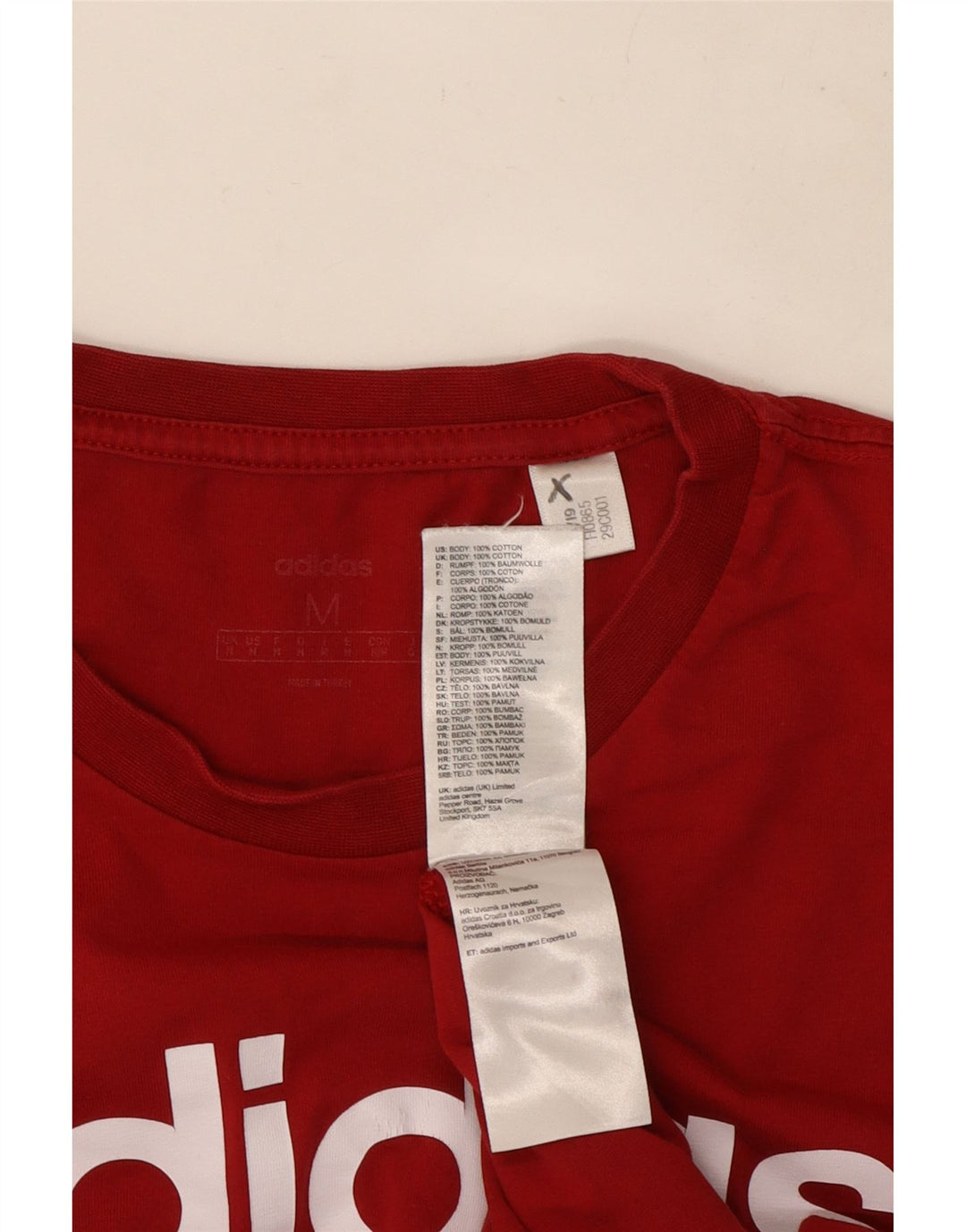 Ανδρικό γραφικό T-Shirt Adidas Top Μεσαίο κόκκινο βαμβακερό