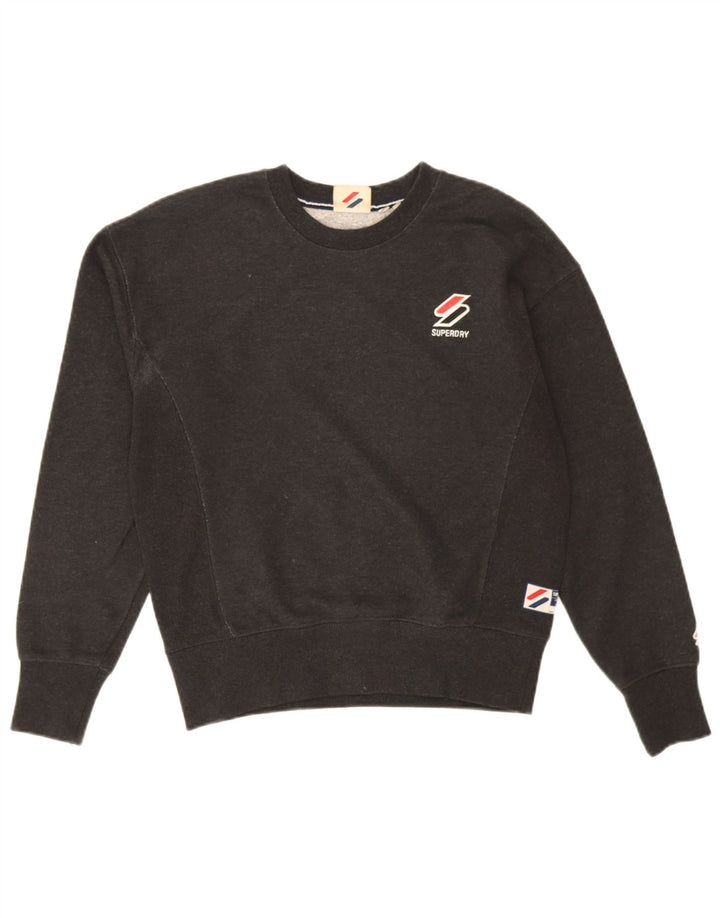 Superdry Γυναικείο Φούτερ μεγάλου μεγέθους Jumper UK 10 Small μαύρο βαμβακερό